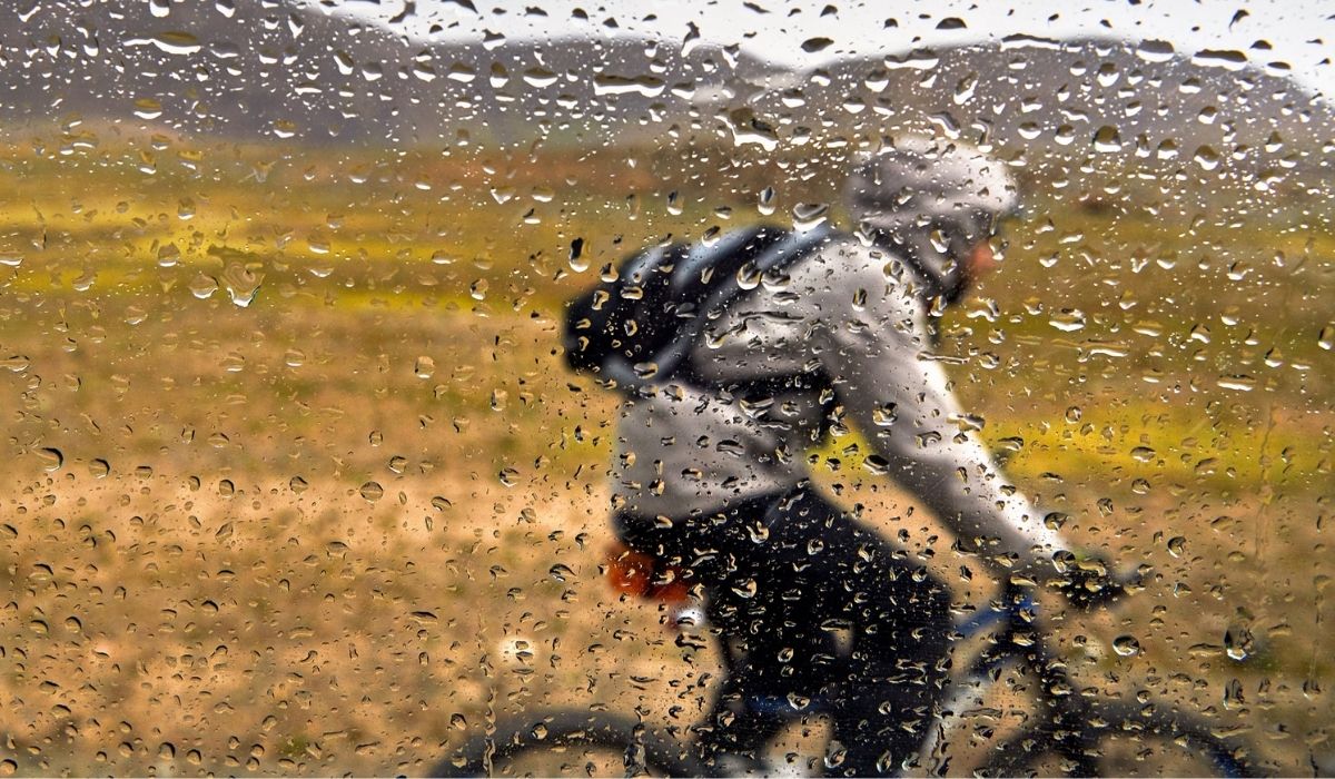 riding ebike in rain