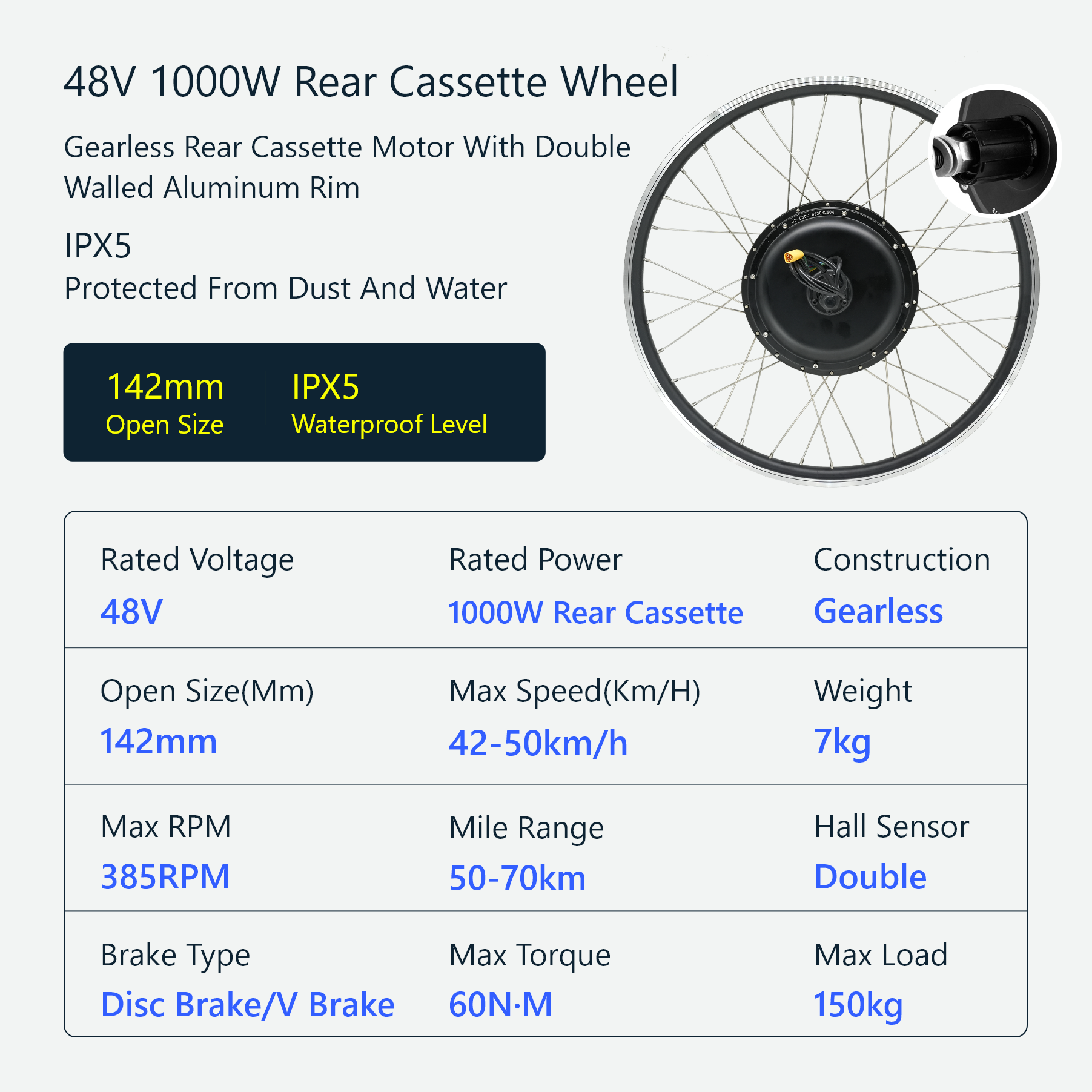 Kit Conversion Electrique Dozpal 1000W Vélo 27.5 Pouces Kit Conversion Electrique Dozpal 1000W Vélo 27.5 Pouces