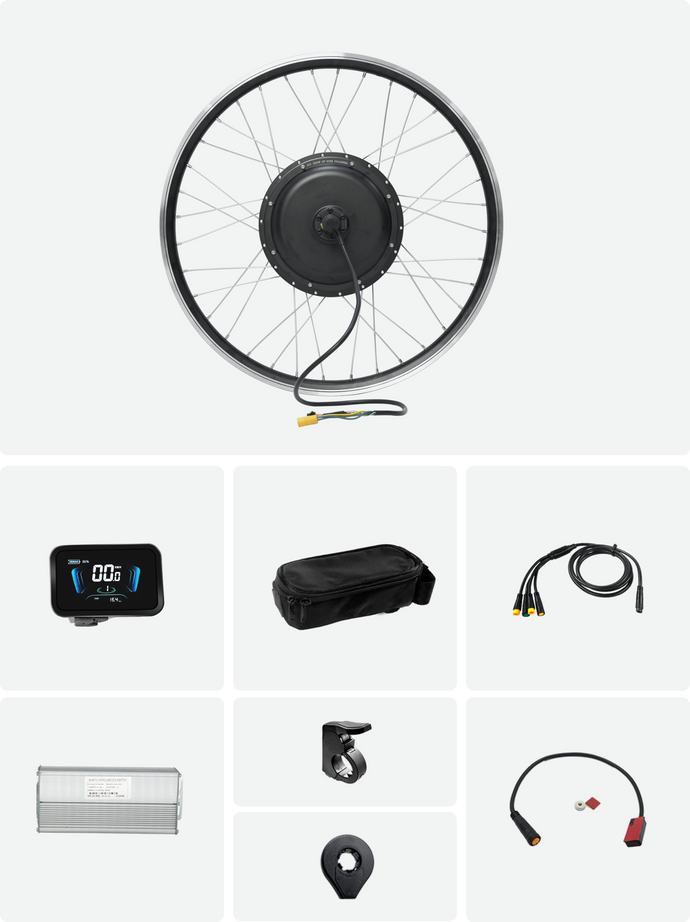 Kit de conversion de vélo électrique 1500w 48v 20 26 28 Kit de conversion de vélo électrique 1500w 48v 20 26 28