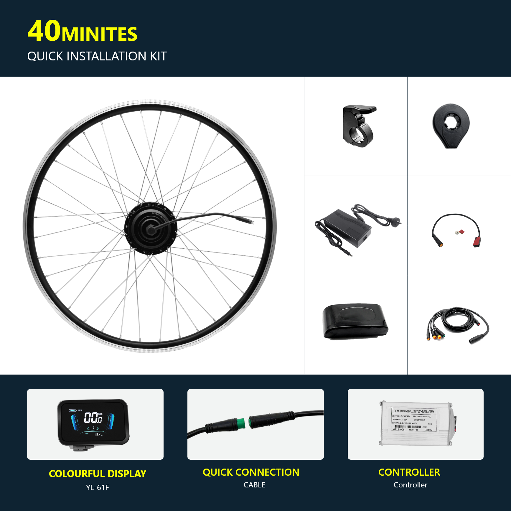 eSoulbike™ 36V 250W Front Wheel Hub Motor Ebike Conversion Kit