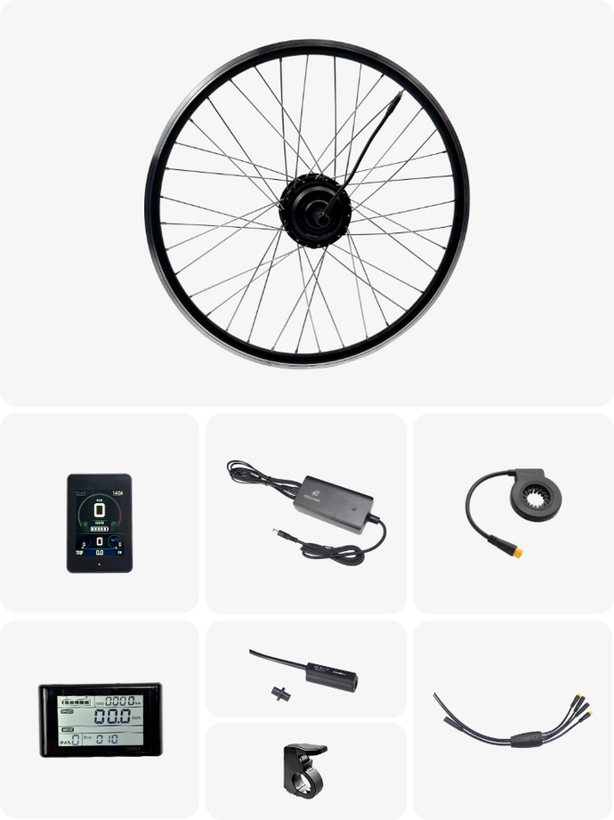 SEASON Kit de Conversion vélo électrique 26'' / 27.5'' / 28''(700C) Moteur  arrière 36V 250W/350W pour Cassette avec contrôleur intégré Batterie 36V  13Ah (26'' 250W Cassette Kit) : : Sports et Loisirs
