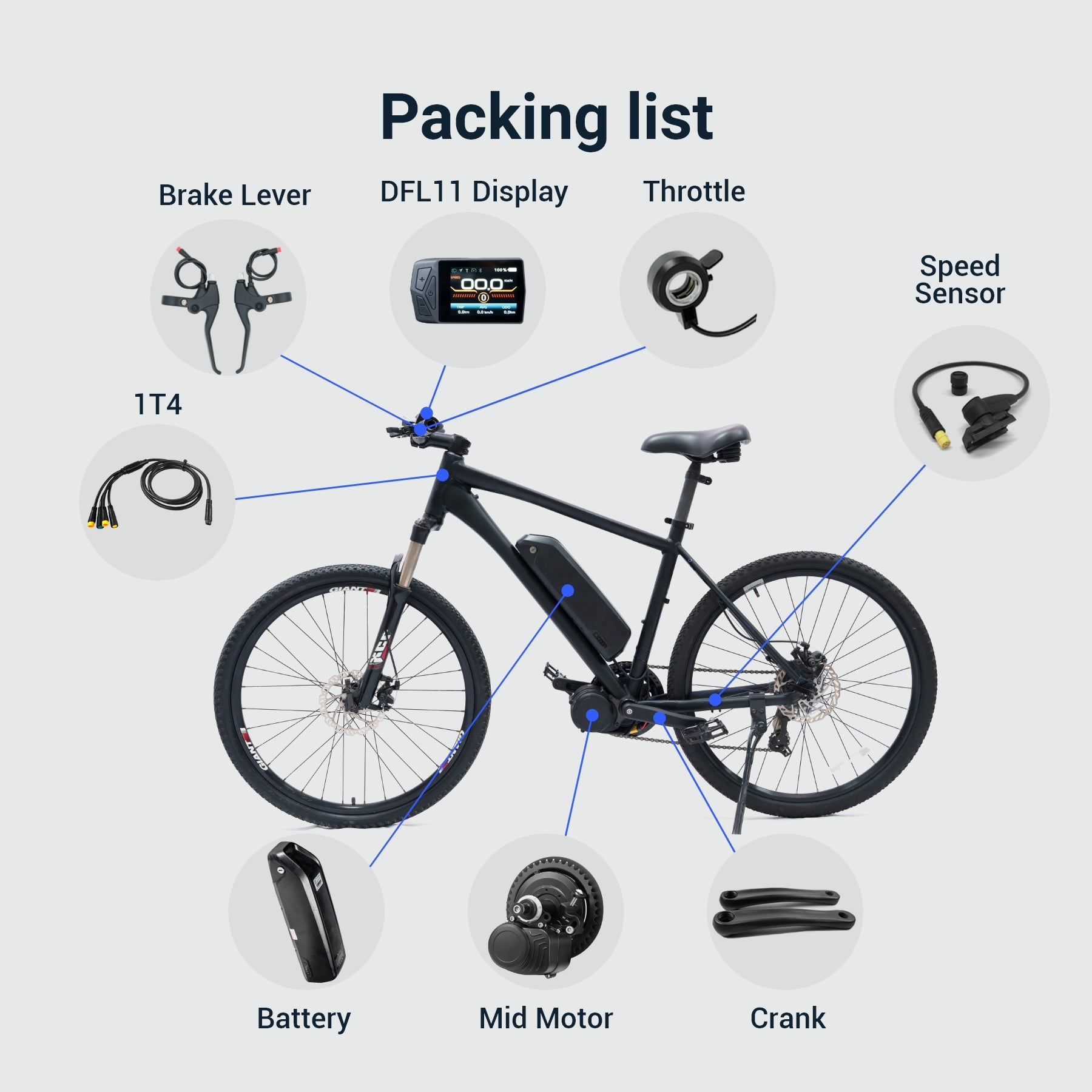 Tongsheng - kit de motorisation de vélo électrique, avec capteur de Tongsheng - kit de motorisation de vélo électrique, avec capteur de